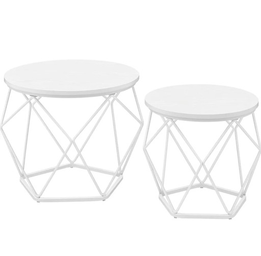 Zdjęcie oferty: stolik kawowy zestaw 2szt 50x40, 40x36 biały 