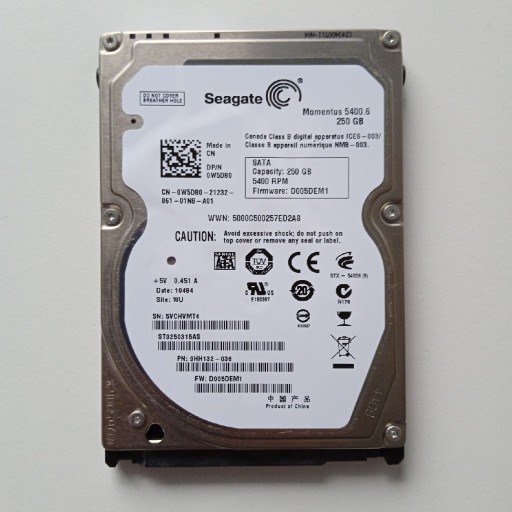 Zdjęcie oferty: Dysk HDD 2,5" Seagate Momentus 5400.6 250GB