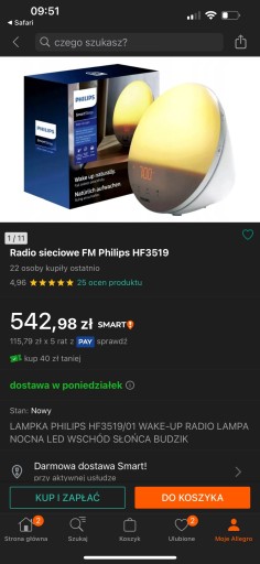 Zdjęcie oferty: Philips Wake-up Light FM Philips HF3519