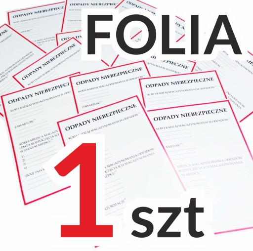 Zdjęcie oferty: ODPADY NIEBEZPIECZNE etykiety naklejki FOLIA 1 szt