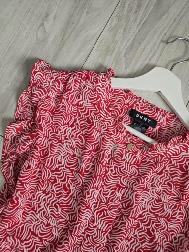 Zdjęcie oferty: Nowa bluzeczka tunika koszula DKNY L 40 XL 42 falbanki złote guziczki