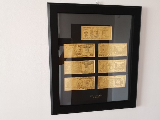 Zdjęcie oferty: Złote banknoty dolary USA 24k złoto od Goldland