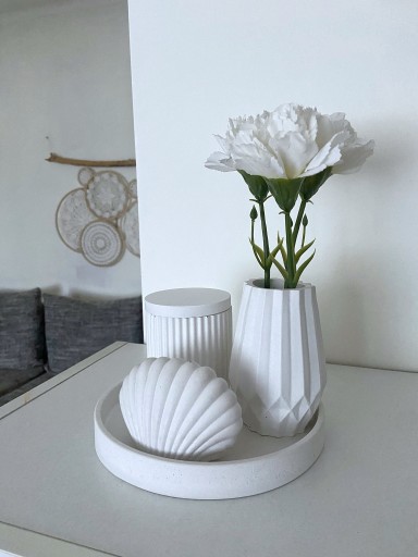 Zdjęcie oferty: Zestaw ceramiczny wazon tacka muszelka słoiczek 