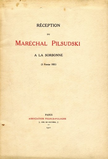 Zdjęcie oferty: Reception du Marechal Pilsudski a la Sorbonne