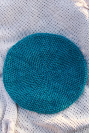 Zdjęcie oferty: Ciemnoturkusowy beret wełna handmade