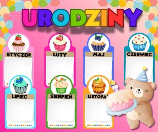 Zdjęcie oferty: Przedszkole kalendarz urodziny, plik PDF