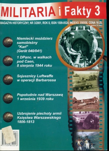 Zdjęcie oferty: "Militaria i Fakty" Magazyn historyczny 2001 nr 3