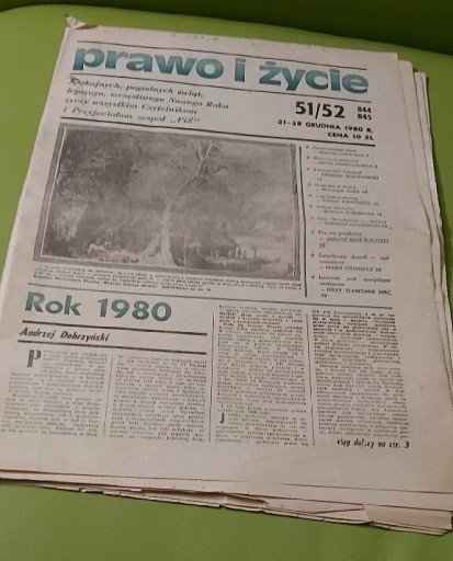 Zdjęcie oferty: Prawo i życie -tygodnik społeczno prawny 1980 r.