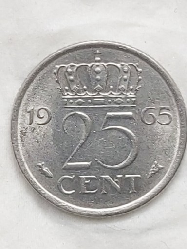 Zdjęcie oferty: 436 Holandia 25 centów, 1965