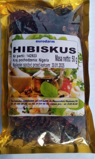 Zdjęcie oferty: hibiskus 50 g eurodarm