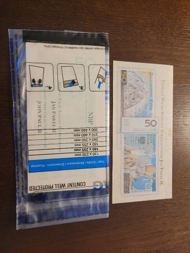 Zdjęcie oferty: 50zł banknot Jan Paweł + folder 