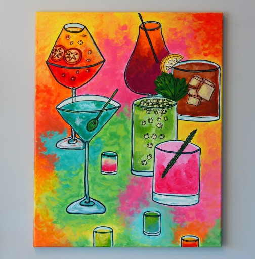 Zdjęcie oferty: Smak koloru - WithLoveErka, obraz na płótnie, akryl, 40x50