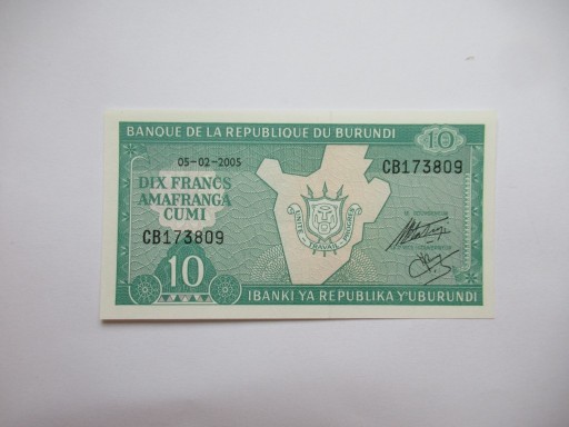 Zdjęcie oferty: BANKNOT 10 FUNTÓW 2005,BURUNDI