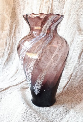 Zdjęcie oferty: Duży wazon szklany Krosno fioletowy idealny