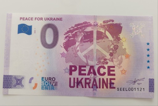 Zdjęcie oferty: Banknot 0 euro pokój dla Ukrainy 