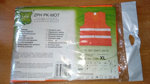 Zdjęcie oferty: Kamizelka ostrzegawcza pomarańczowa odblaskowa XL