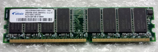 Zdjęcie oferty: Pamięć RAM Elixir DDR1 PC2100U 266MHz 256MB 512MB 