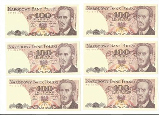 Zdjęcie oferty: Banknot 100 zł 1986, Ludwik Waryński, UNC