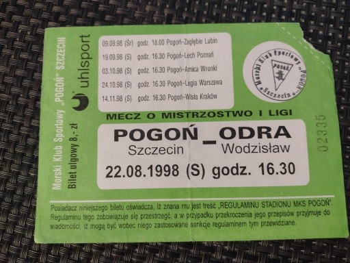 Zdjęcie oferty: Pogoń Szczecin - Odra Wodzisław        ulgowy