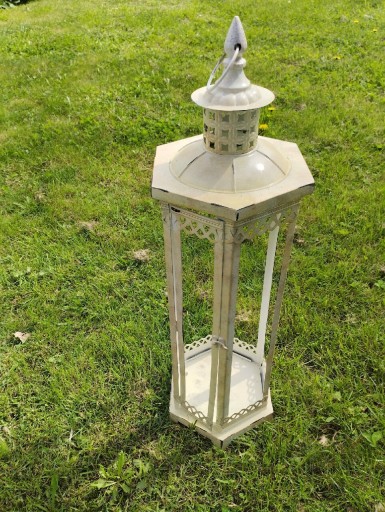 Zdjęcie oferty: Lampa latarnia ogrodowa wysoka 70cm kremowa
