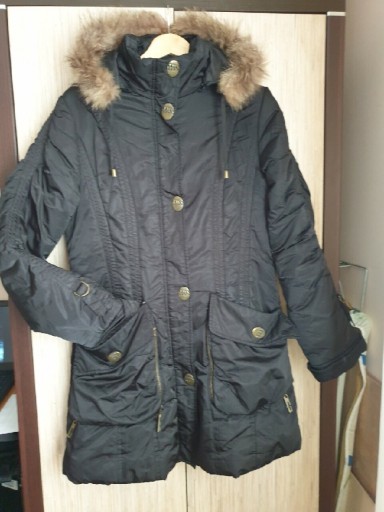 Zdjęcie oferty: Kurtka zimowa płaszcz czarny parka r. 42 