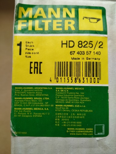 Zdjęcie oferty: HD 825/2 MANN-FILTER Filtr hydraulika John Deere