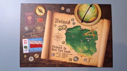 Zdjęcie oferty: Pocztówka widokówka Polska mapa flaga Postcrossing