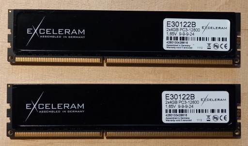 Zdjęcie oferty: exceleram 2x4GB PC3-12800 DDR3 8GB