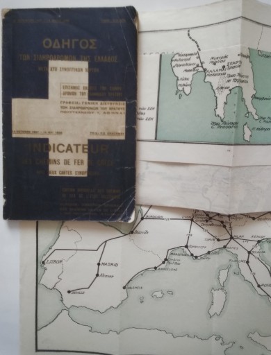 Zdjęcie oferty: ROZKŁAD JAZDY KOLEI W GRECJI 1937/8 + Mapy