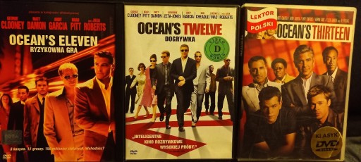 Zdjęcie oferty: OCEAN'S ELEVEN, TWELVE, THIRTEEN, 3xDVD, LEKTOR 