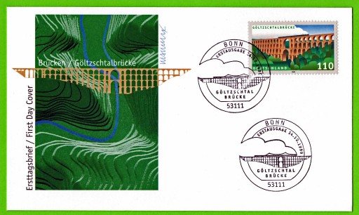 Zdjęcie oferty: RFN 1990 rok most FDC ze znaczkiem Mi 2082