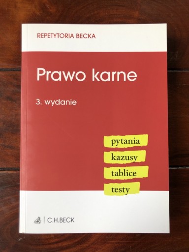 Zdjęcie oferty: Repetytoria Becka Prawo karne