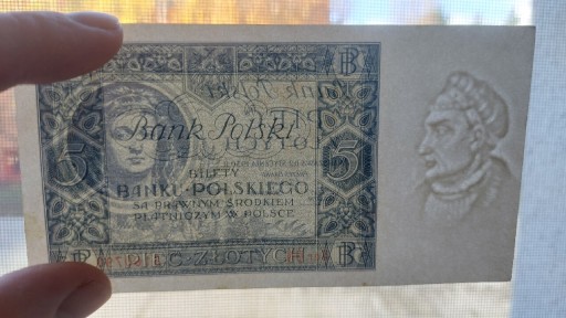 Zdjęcie oferty: 5 złotych 1930 piekny stan banknotu