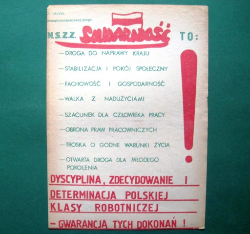 Zdjęcie oferty: SOLIDARNOŚĆ plakat DROGA DO..bibuła drugi obieg   