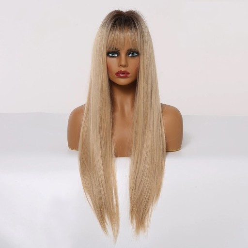Zdjęcie oferty: Peruka Włosy Blond Długie Grzywka Naturalny Wygląd