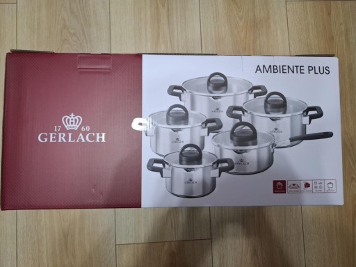 Zdjęcie oferty: Zestaw garnków Gerlach Ambiente Plus, 10 elementów, stal nierdzewna