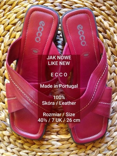 Zdjęcie oferty: ECCO Damskie buty bez pięty, 100% Skóra, Roz. 40.5