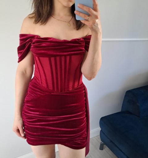 Zdjęcie oferty: Sukienka welurowa Gorsetowa mini sexy 34