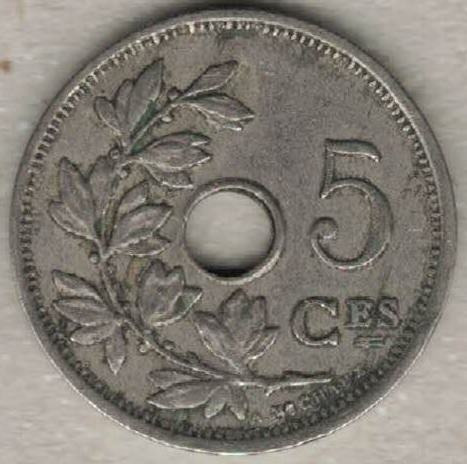 Zdjęcie oferty: Belgia 5 centymów centimes 1928 Q 19 mm nr 1