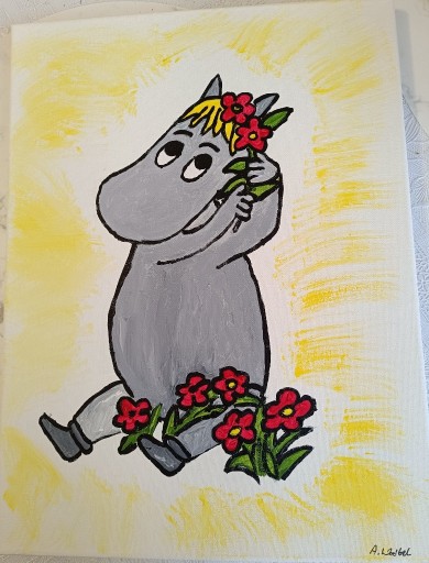 Zdjęcie oferty: OBRAZ, MUMINEK, PODOBRAZIE BAWEŁNIANE,PŁÓTNO MALARSKIE