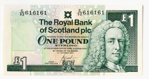 Zdjęcie oferty: Wielka Brytania - Szkocja 1 funt 2001 P.351