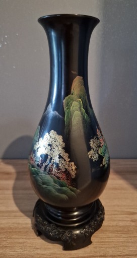 Zdjęcie oferty: Piękny duży wazon z laki laka wzór chiński 24 cm