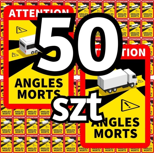 Zdjęcie oferty: naklejki ANGLES MORTS martwe pola FRANCJA TIR x 50