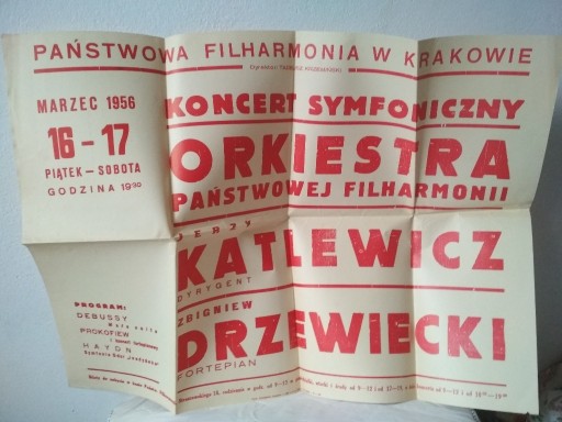 Zdjęcie oferty: Filharmonia w Krakowie koncert plakat