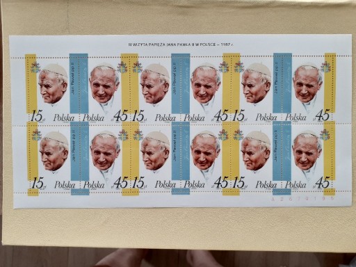Zdjęcie oferty: Papież JP II - III wizyta 1987 arkusik
