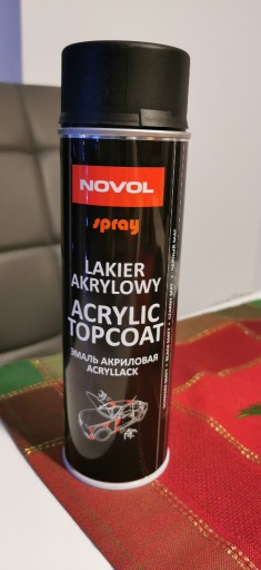 Zdjęcie oferty: Lakier Akrylowy Czarny MAT Spray NOVOL Topcoat