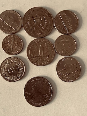 Zdjęcie oferty: Monety 9 sztuk rózne nominały USA dwie inne monety