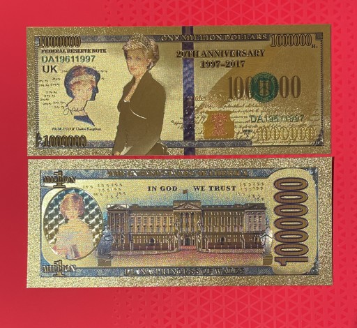 Zdjęcie oferty: Banknoty Pozłacane Księżna DIANA