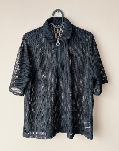 Zdjęcie oferty: Czarna bluzka z krótkim rękawem siateczkowa S 36 M 38 vintage Y2K 2000s 