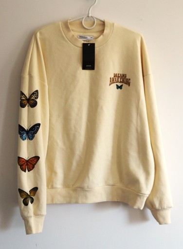 Zdjęcie oferty: House kremowa nowa bawełniana bluza w motyle M/L